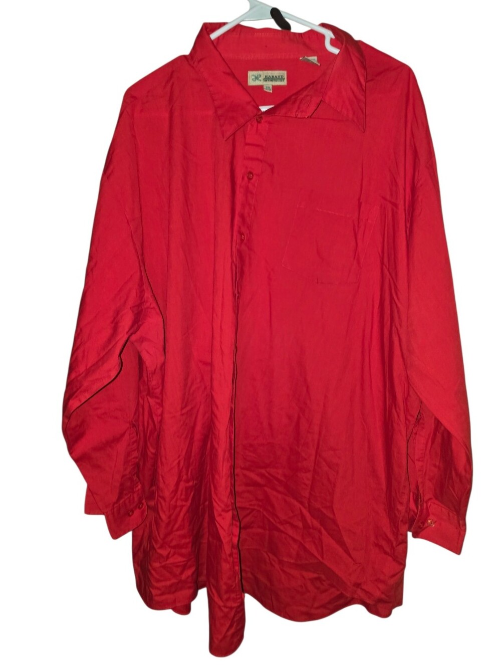 6/11/22. Haband Bold Red Men's Button-Down Shirt